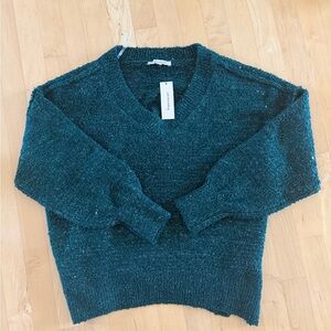 Francesca's Collections Deep Teal V-Neck Sweater